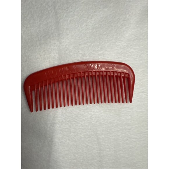 Vintage Rare Honey Comb Red Wide Tooth Rectangle Hair Small Pocket Travel  Brush main image 10